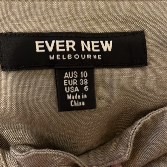 Khaki green linen blend pencil skirt - Picture 3 of 3